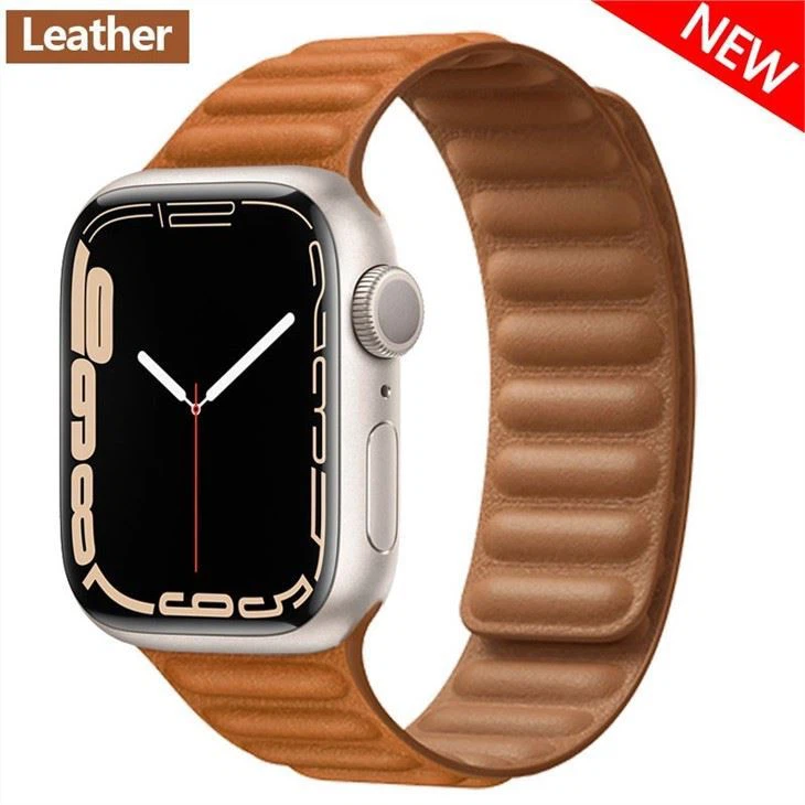 Leather Link For Apple Watch Strap